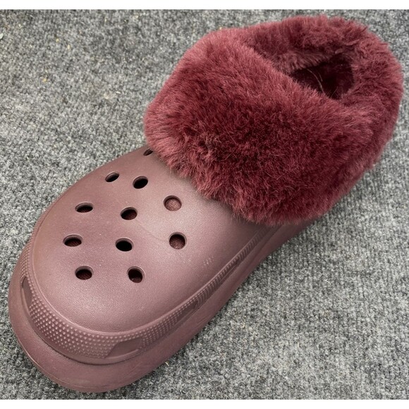 Crocs Shoes Men 11 Furever Crush Lined Platform Clogs 208446-6WD Dark Cherry - Picture 3 of 13